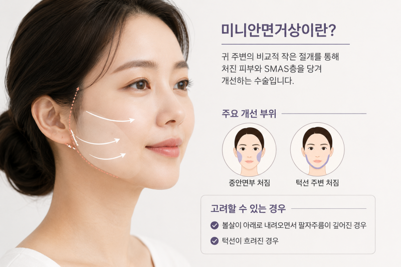 미니안면거상, 안면거상과 무엇이 다를까요? 효과·흉터·유지기간 총정리