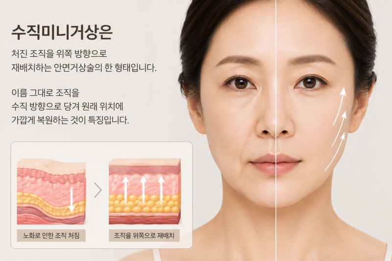 거울 볼 때마다 처진 볼살이 신경 쓰인다면, 수직미니거상 이야기