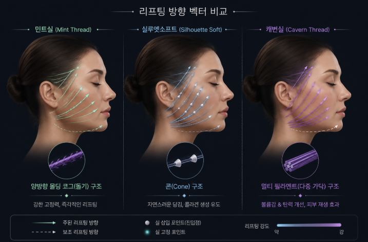 ไหม Mint vs ไหม Silhouette Soft vs ไหม Cavarn, ผลลัพธ์การยกกระชับต่างกันอย่างไร?