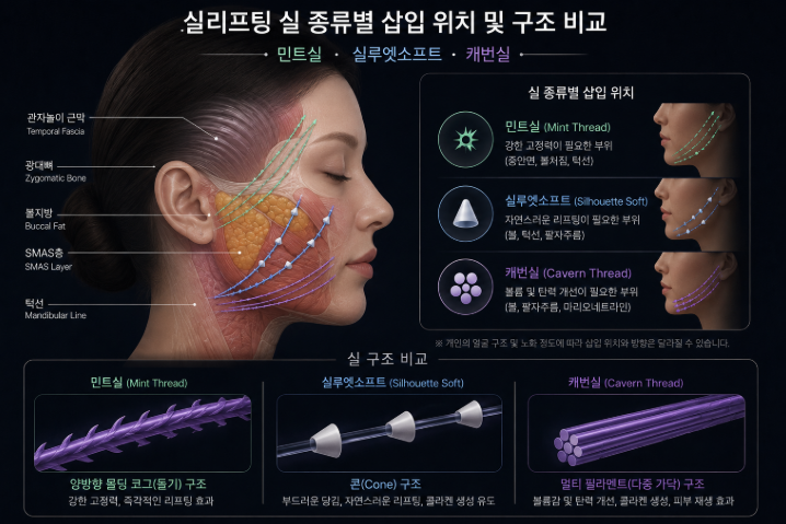 Mint Thread vs. Silhouette Soft vs. Cavaran Thread: What's the Difference in Lifting Effects? 사진 4
