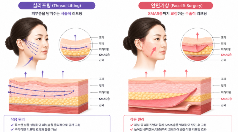 논현역성형외과, 안면거상부터 실리프팅까지 차이점 총정리